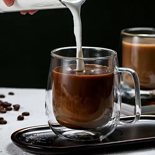 Double Wall Tea & Coffee Glass Mug - 330 ML