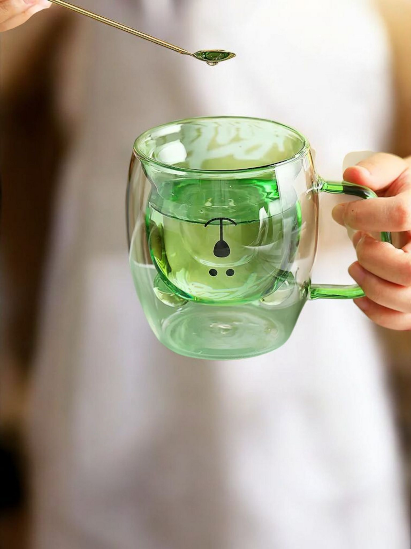 BrewTeddy Double Wall Glass Mug