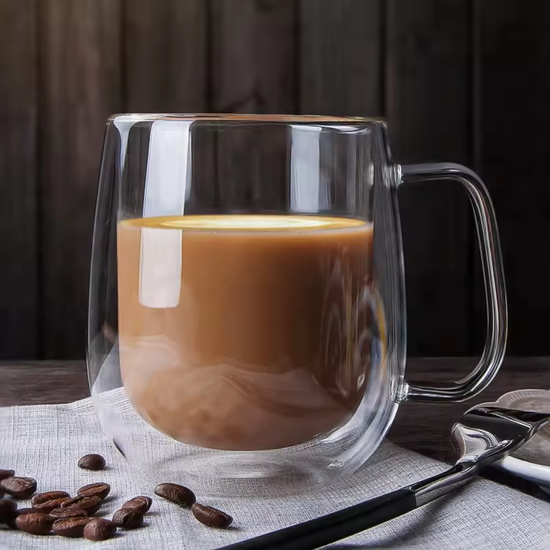 Double Wall Tea & Coffee Glass Mug - 330 ML