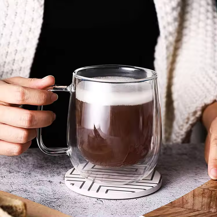 Double Wall Tea & Coffee Glass Mug - 330 ML