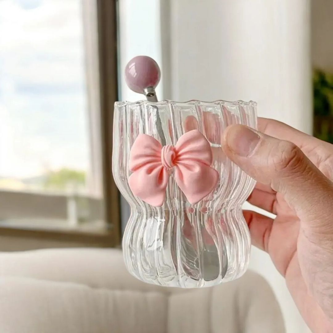 Rosabella Glass with Baby Pink Bow