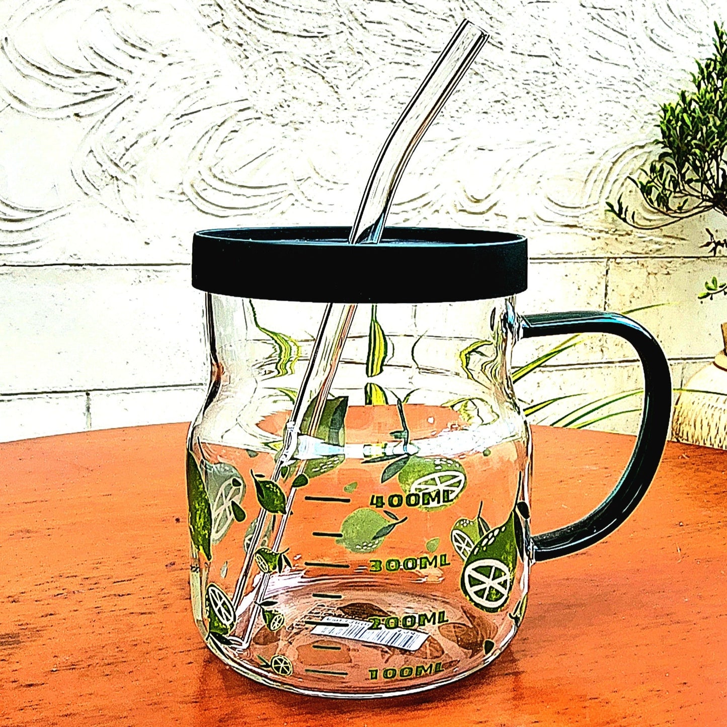 Sublimated Glass Tank with Glass Straw (Dash of Green)