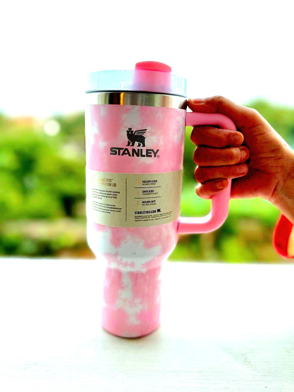 NWT Stanley Quencher H2.0 FlowState selling Tumbler 40oz, Peach Tie Dye