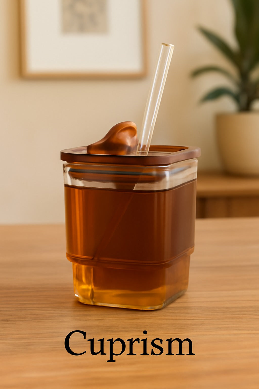 Cuprism Glass Cup with Leather Sleeve