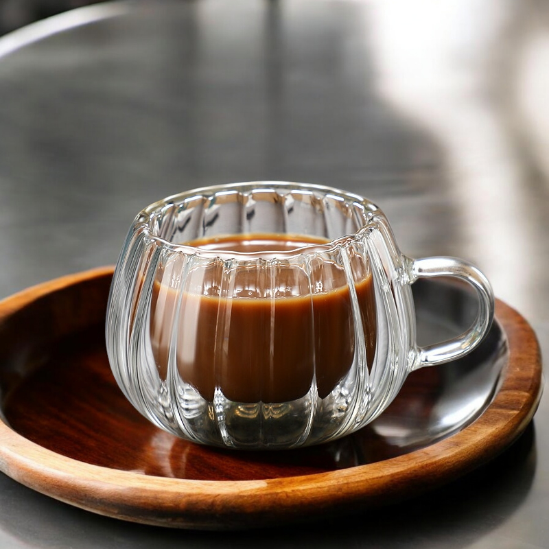 Cozy Glass Mug with stripe patterns