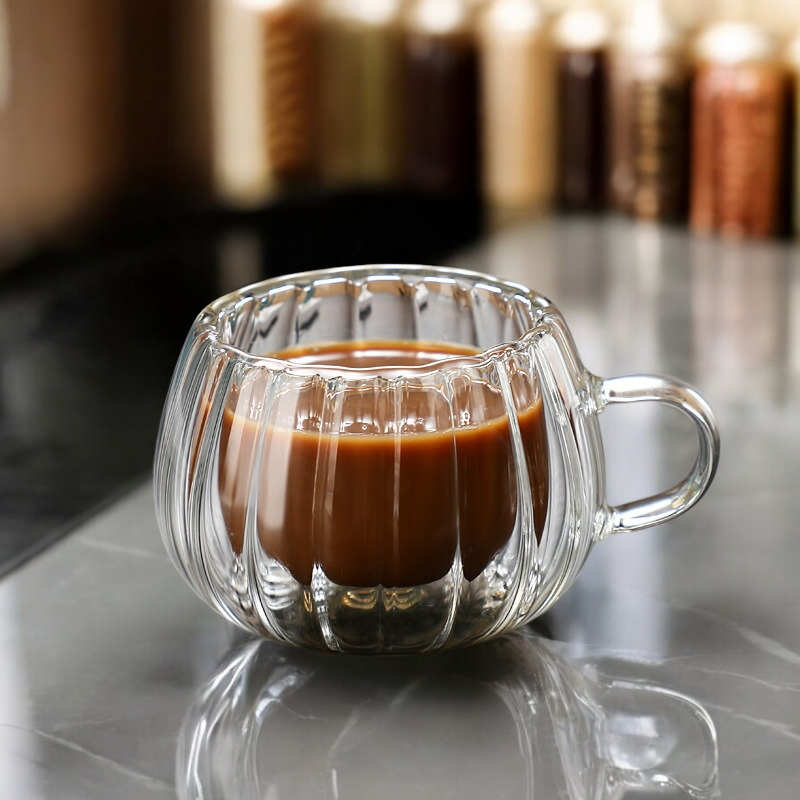Cozy Glass Mug with stripe patterns