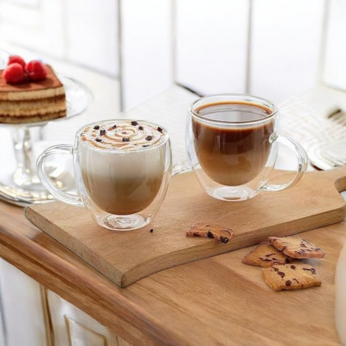 Double Wall Tea & Coffee Glass Mug - 250 ML