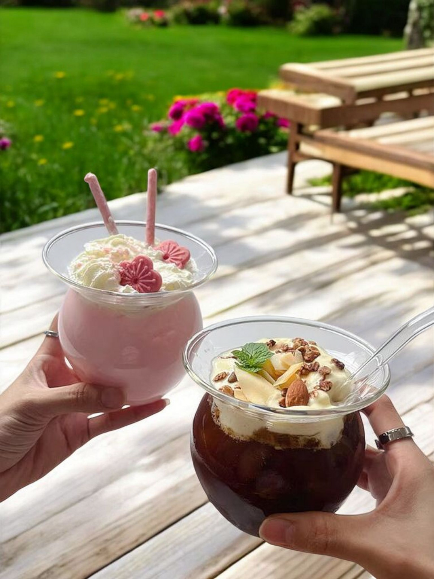 FroyoFlair Glass Cup Bowl for Sundae Ice cream, Smoothies, Milkshake Dessert