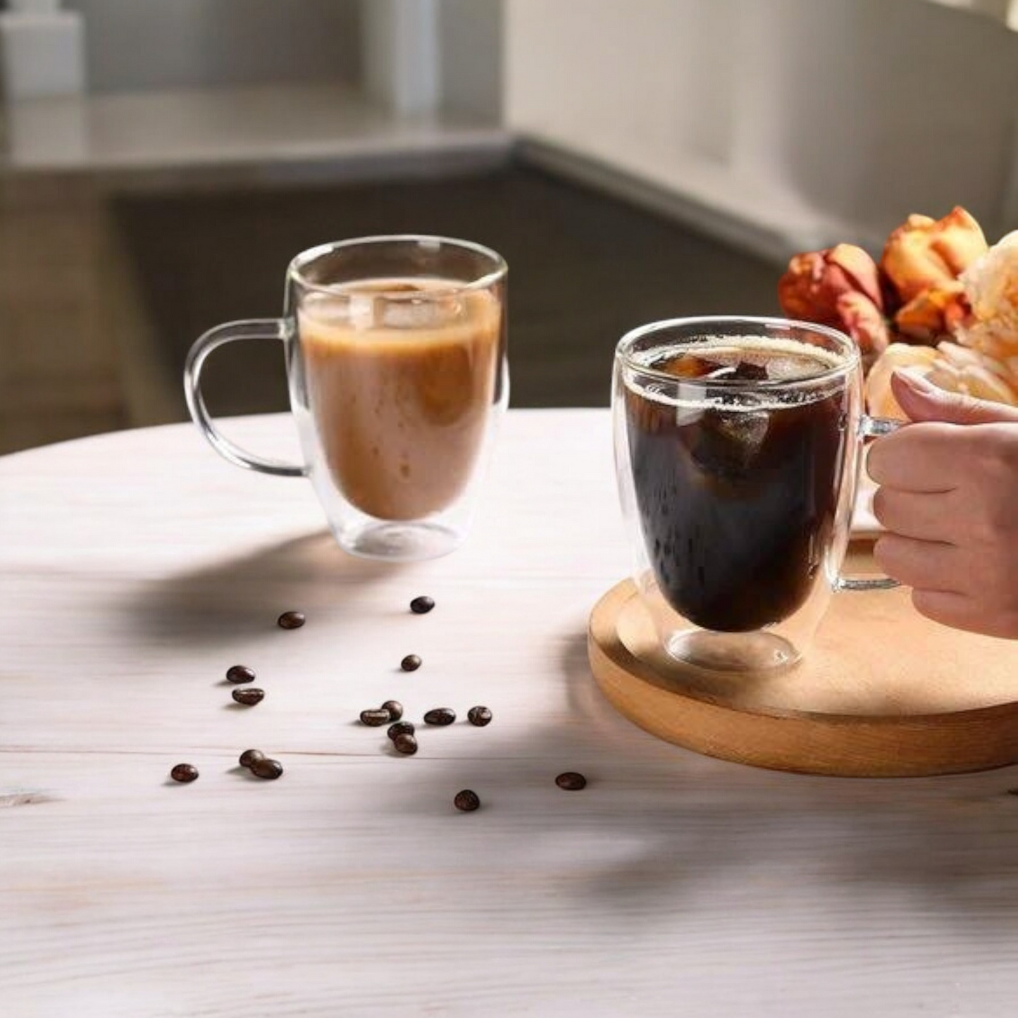 Double Wall Tea & Coffee Glass Mug - 350 ML