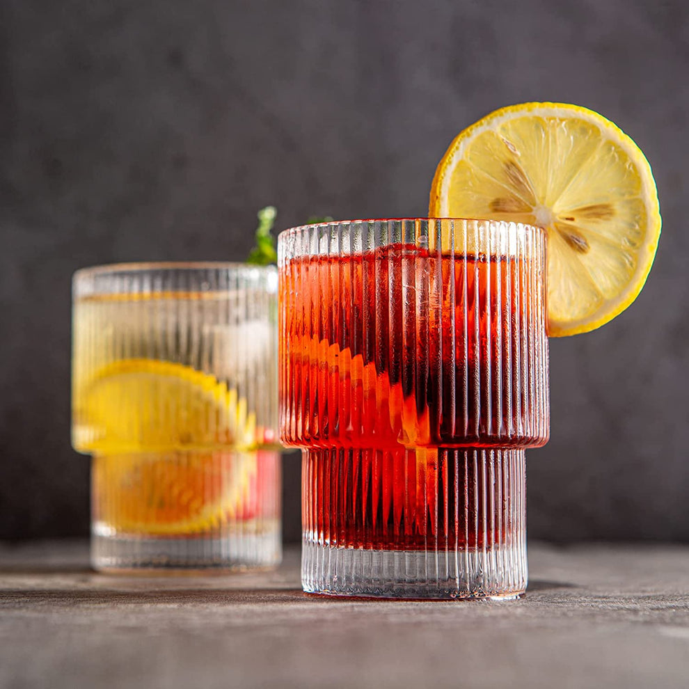 Ribbed Vintage Glass for Coffee Tea and all Winter beverages