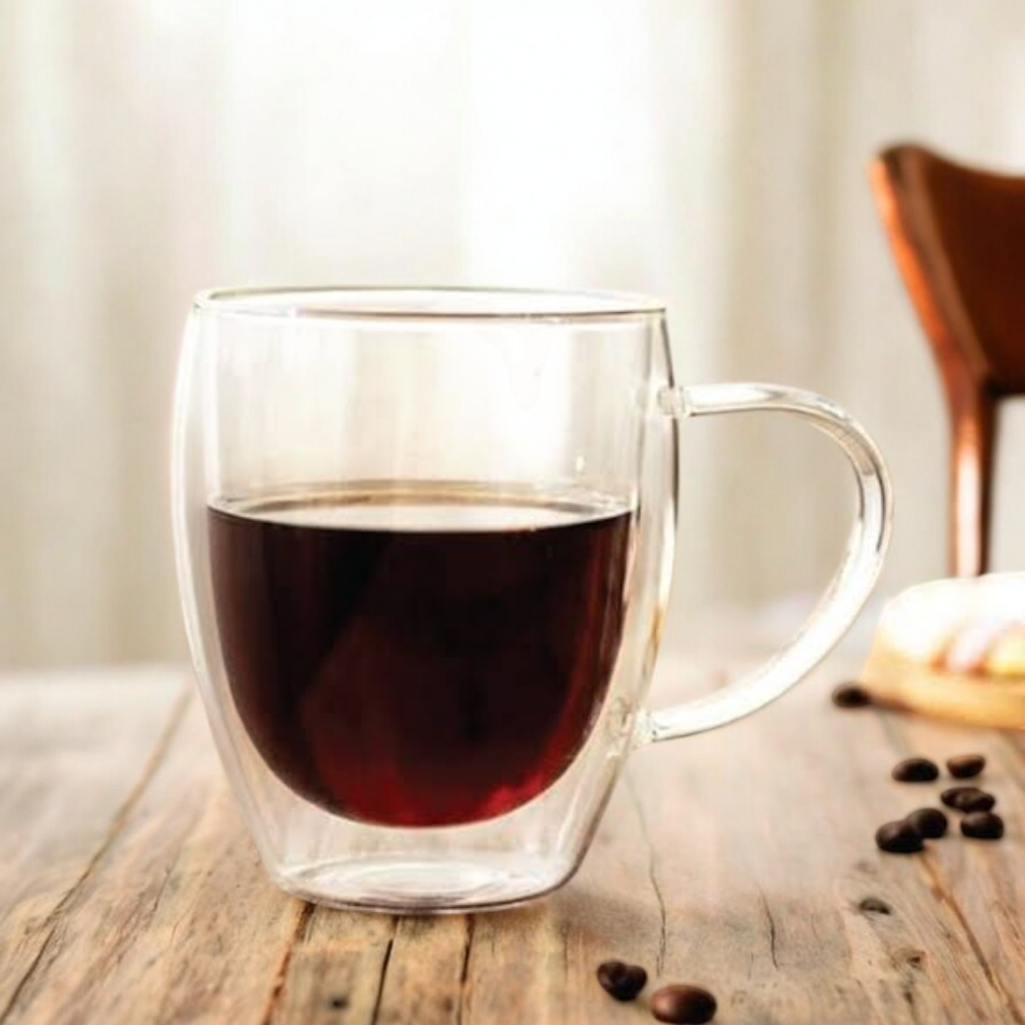 Double Wall Tea & Coffee Glass Mug - 350 ML
