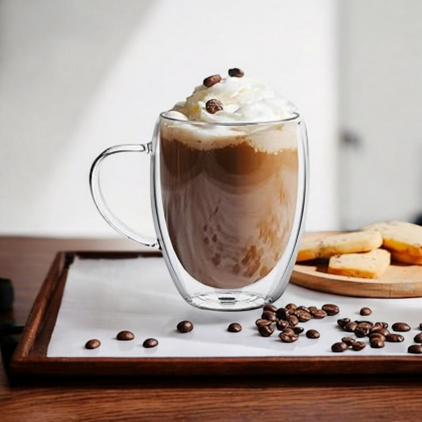 Double Wall Tea & Coffee Glass Mug - 350 ML