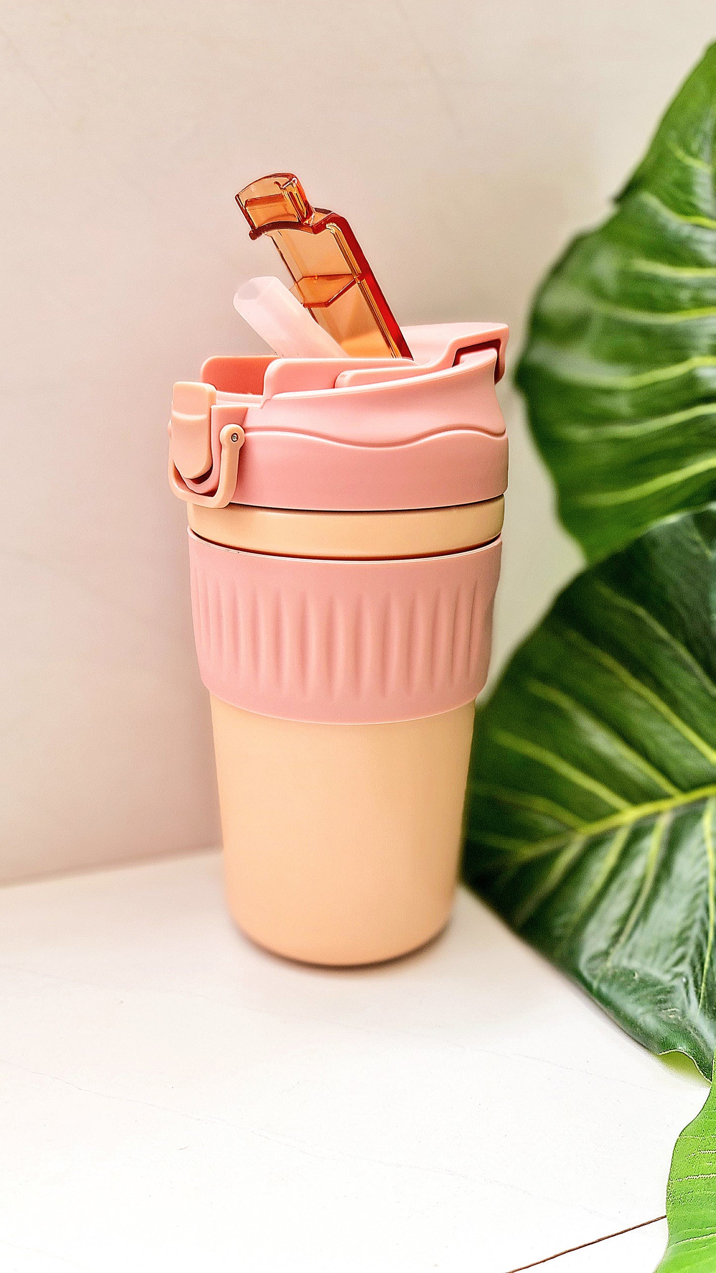 Pink Nova Tumbler with Dual Sipping Mechanism