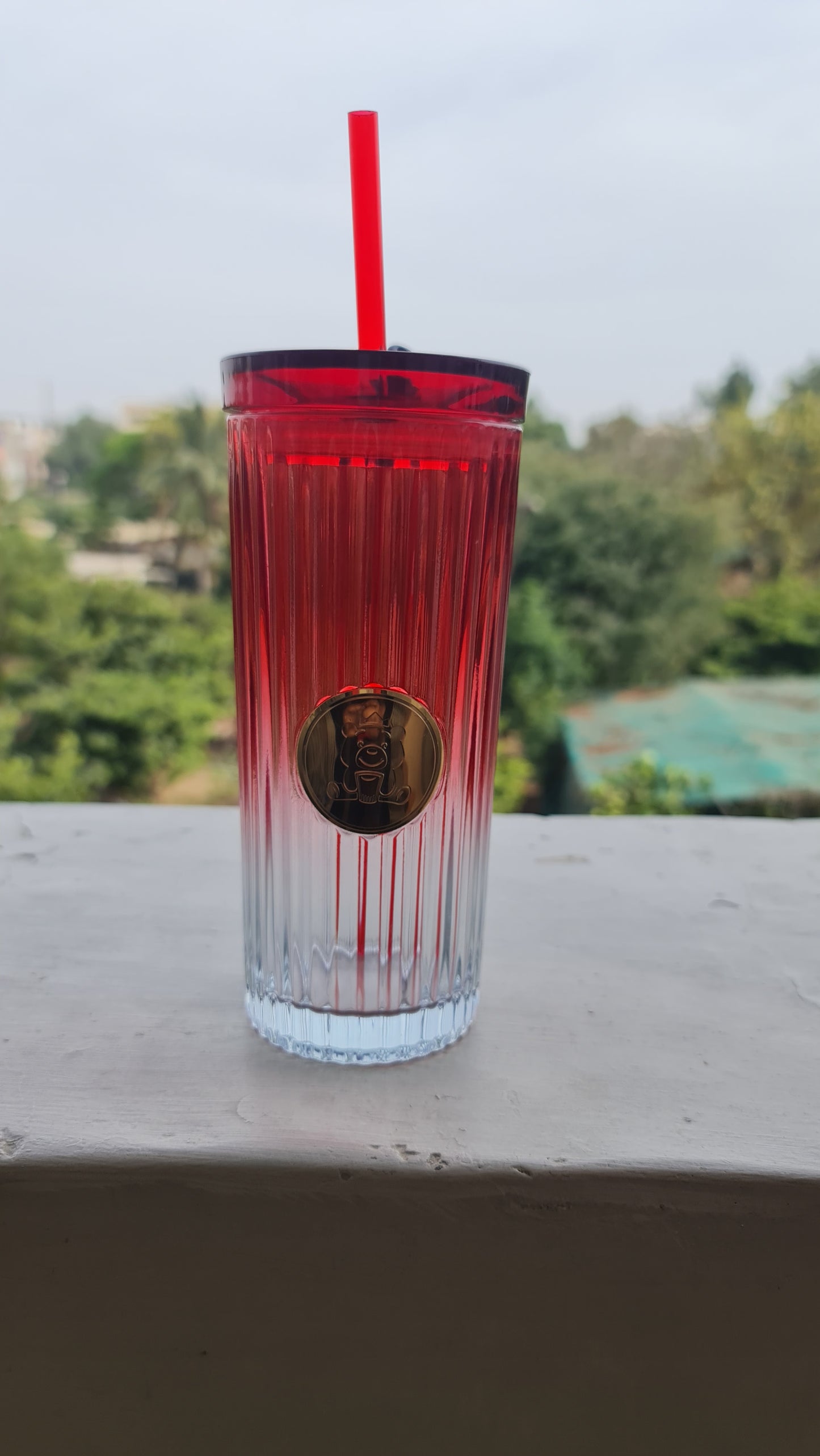 Gradient Glass Cup - Red