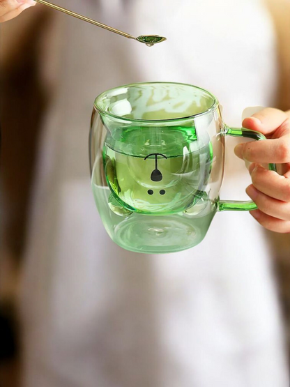 BrewTeddy Double Wall Glass Mug
