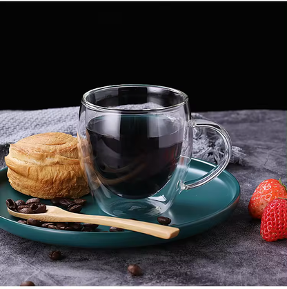 Bundle Gift Set - Double Wall Tea & Coffee Glass Mug Set - 250 ML