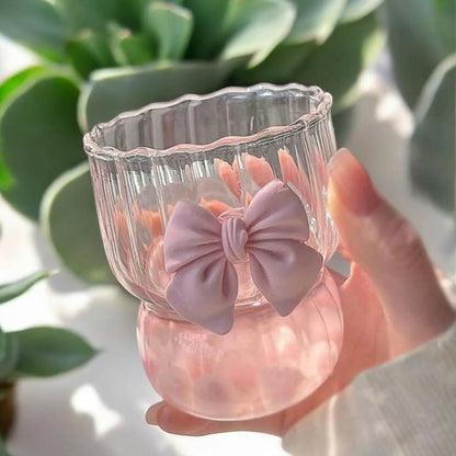 Lavender Lush Glass with Lavander Bow