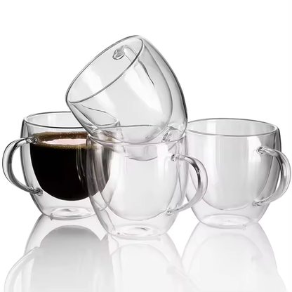 Bundle Gift Set - Double Wall Tea & Coffee Glass Mug Set - 250 ML