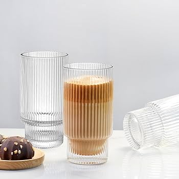 Ribbed Vintage Glass for Coffee Tea and all Winter beverages