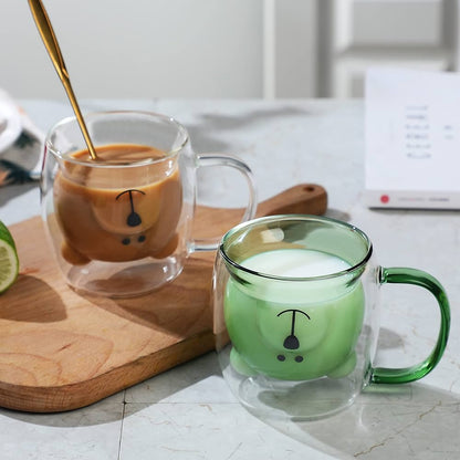 BrewTeddy Double Wall Glass Mug