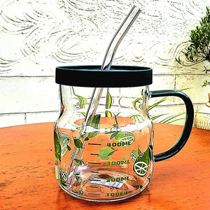 Sublimated Glass Tank with Glass Straw (Dash of green)