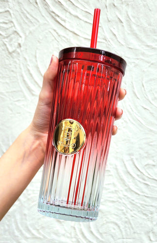 Gradient Glass Cup - Red