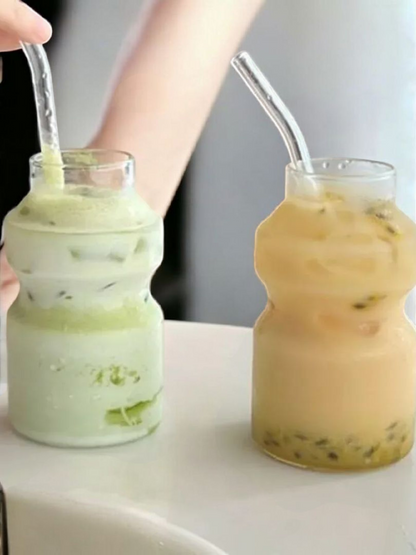 Aura Glass with Glass Straw