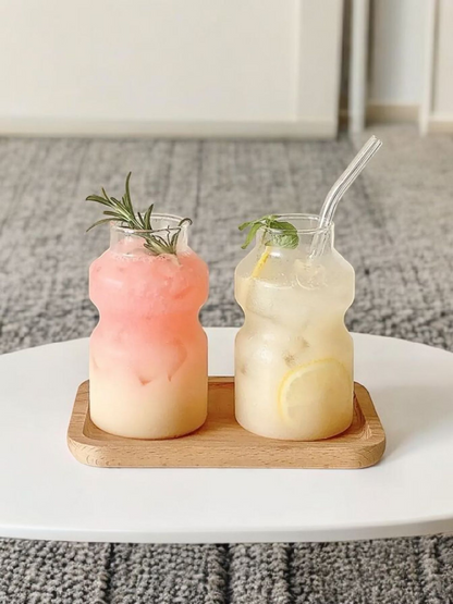 Aura Glass with Glass Straw