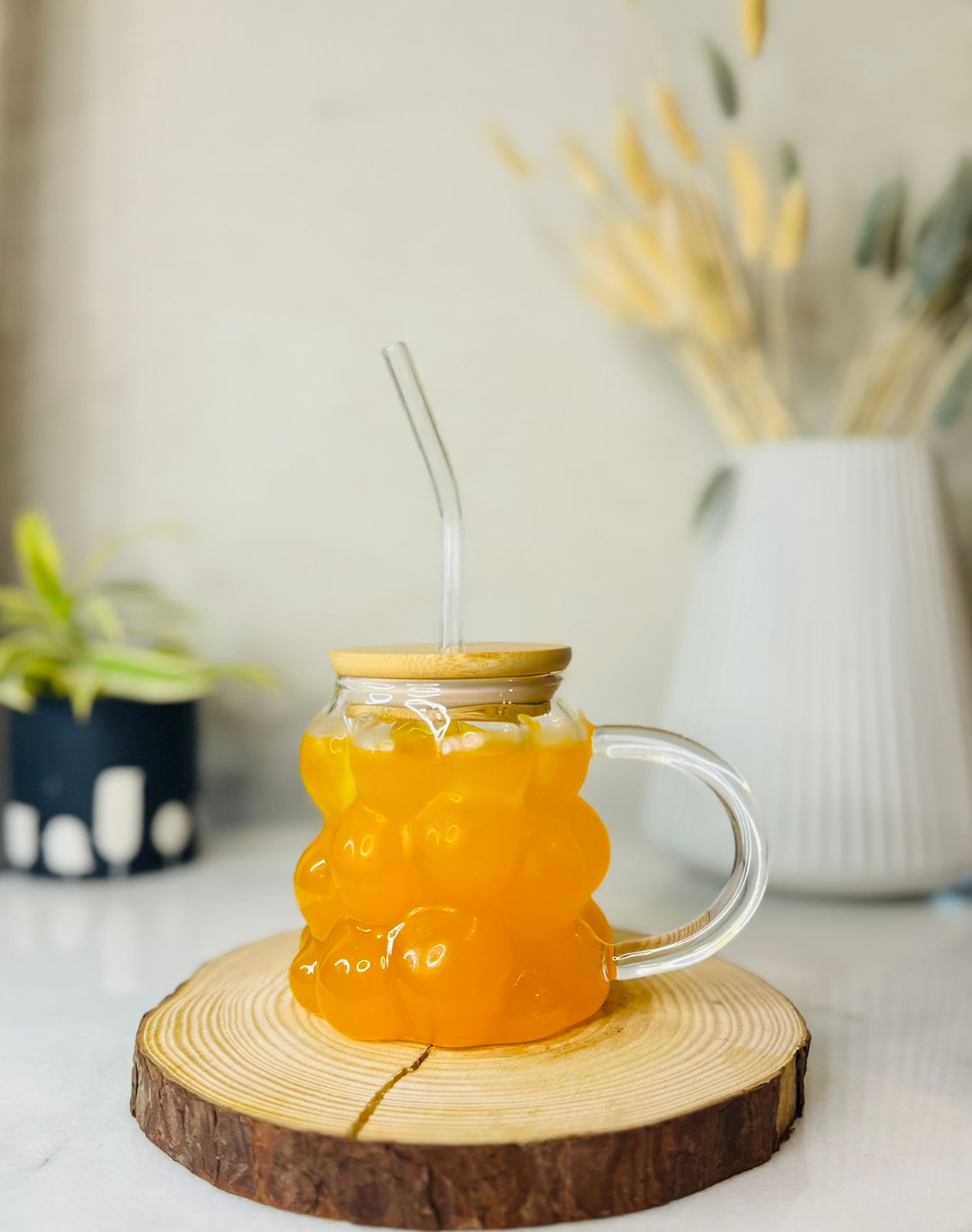 Bubblicious Mug with Lid and Glass Straw