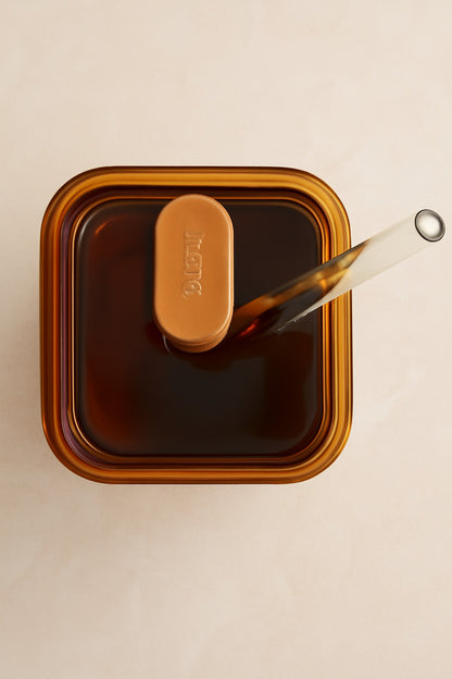 Cuprism Glass Cup with Leather Sleeve