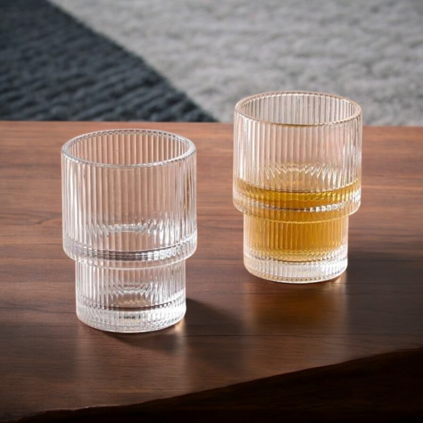 Ribbed Vintage Glass for Coffee Tea and all Winter beverages