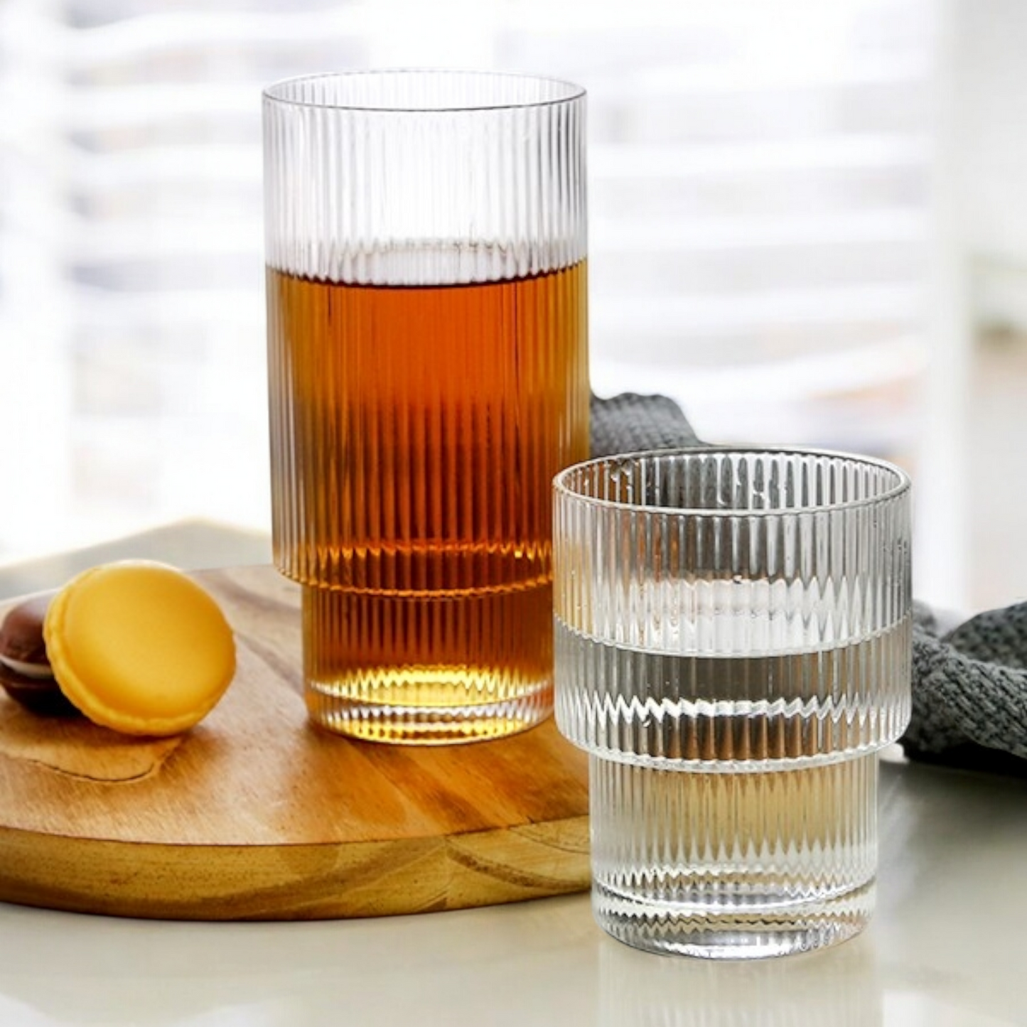 Ribbed Vintage Glass for Coffee Tea and all Winter beverages