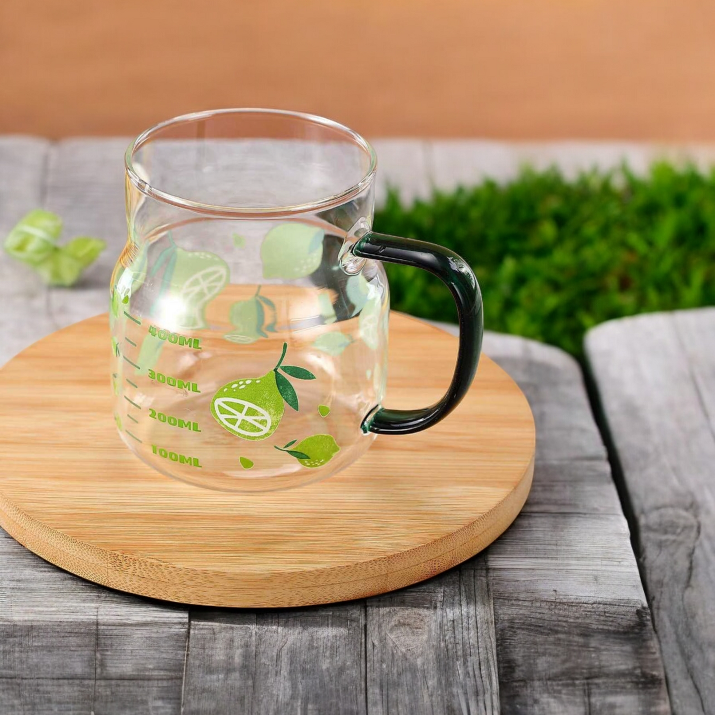 Sublimated Glass Tank with Glass Straw (Dash of green)