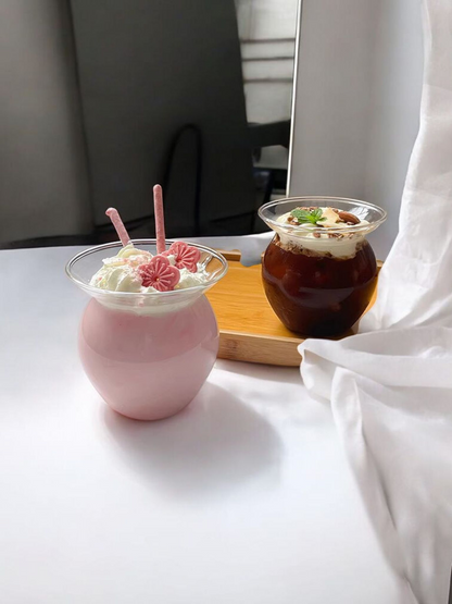 FroyoFlair Glass Cup Bowl for Sundae Ice cream, Smoothies, Milkshake Dessert