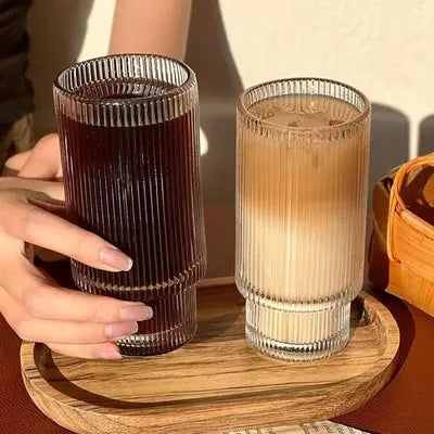 Ribbed Vintage Glass for Coffee Tea and all Winter beverages