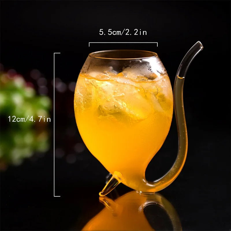 Swirl Sip Glass Goblet with Sipping Tube