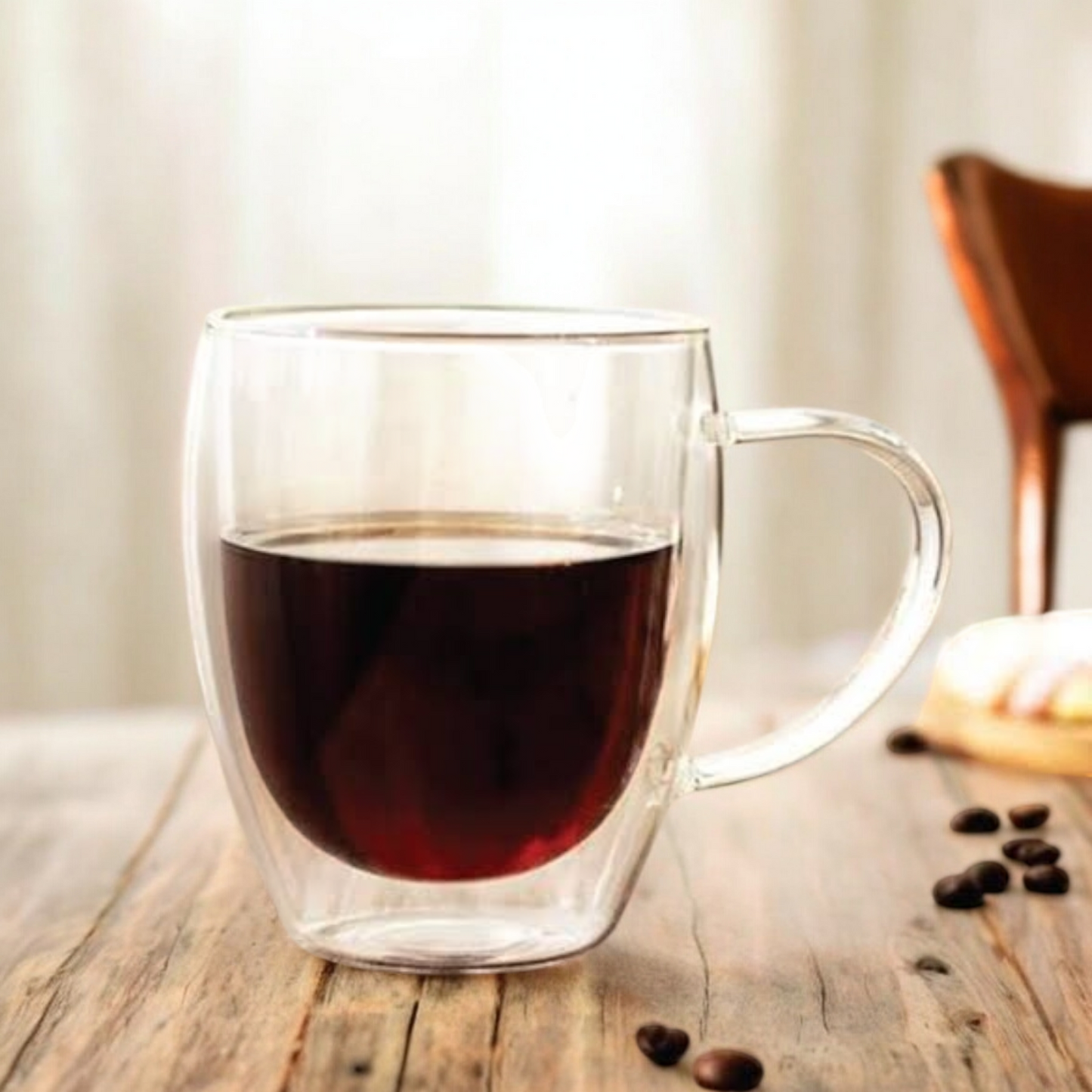 Double Walled Coffee and Tea Glass Mug - 350 ML