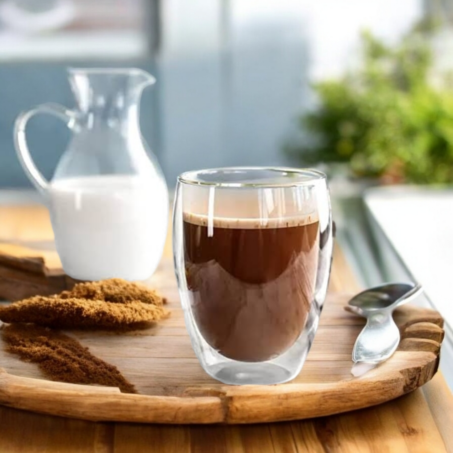 Double Walled Coffee and Tea Glass Mug - 350 ML