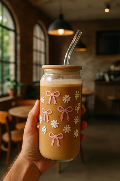 Daisy Charm Glass Cup